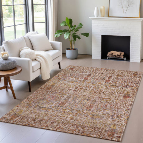 Addison Chantille ACN2053 Americana Machine Made Transitional Terracotta Rug