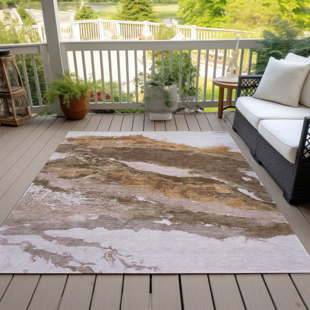 Addison Chantille ACN2054 Abstract Machine Made Transitional Brown Rug