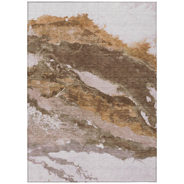 Addison Chantille ACN2054 Abstract Machine Made Transitional Brown Rug