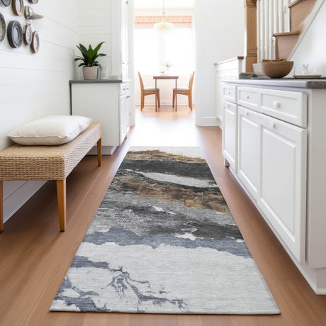 Addison Chantille ACN2054 Abstract Machine Made Transitional Gray Rug
