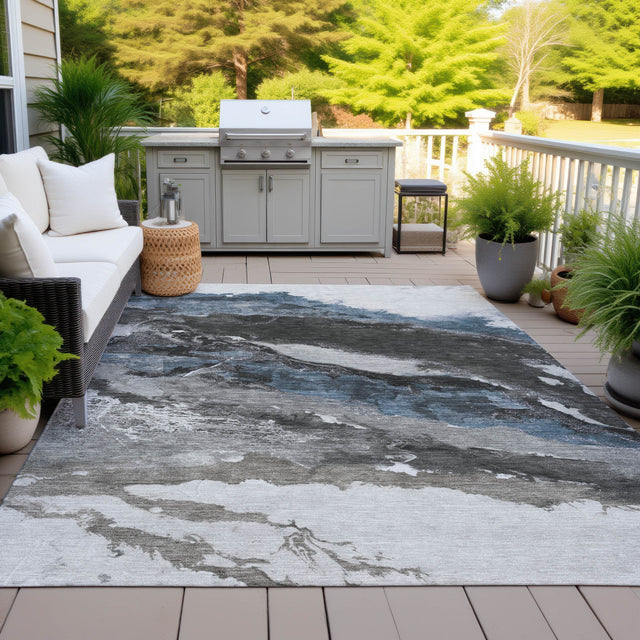 Addison Chantille ACN2054 Abstract Machine Made Transitional Pewter Rug