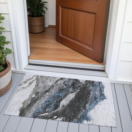 Addison Chantille ACN2054 Abstract Machine Made Transitional Pewter Rug