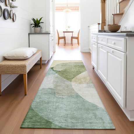 Addison Chantille ACN2057 Abstract Machine Made Transitional Aloe Rug