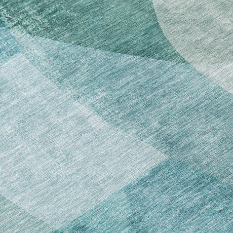 Addison Chantille ACN2057 Abstract Machine Made Transitional Teal Rug