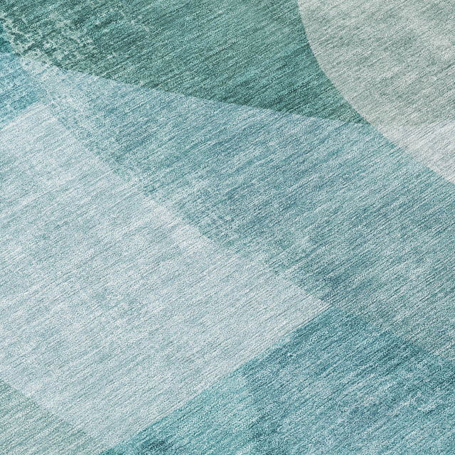 Addison Chantille ACN2057 Abstract Machine Made Transitional Teal Rug