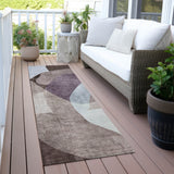 Addison Chantille ACN2058 Abstract Machine Made Transitional Brown Rug