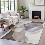 Addison Chantille ACN2058 Abstract Machine Made Transitional Brown Rug