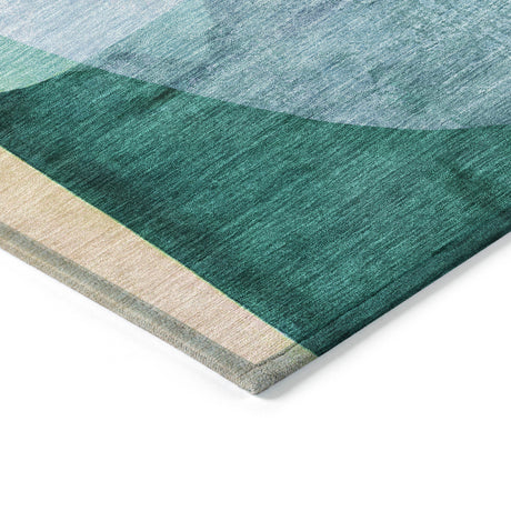 Addison Chantille ACN2058 Abstract Machine Made Transitional Green Rug