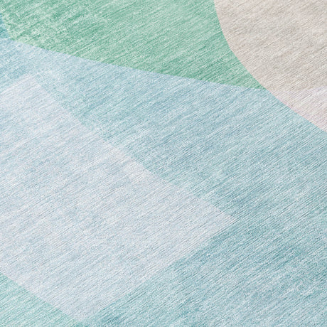 Addison Chantille ACN2058 Abstract Machine Made Transitional Seafoam Rug
