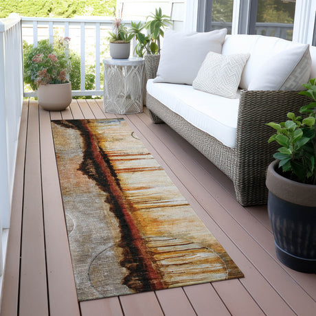 Addison Chantille ACN2059 Abstract Machine Made Transitional Paprika Rug