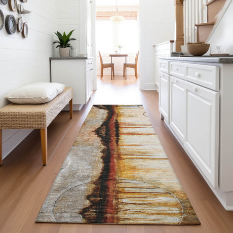 Addison Chantille ACN2059 Abstract Machine Made Transitional Paprika Rug