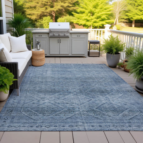 Addison Chantille ACN2060 Geometric Machine Made Transitional Blue Rug