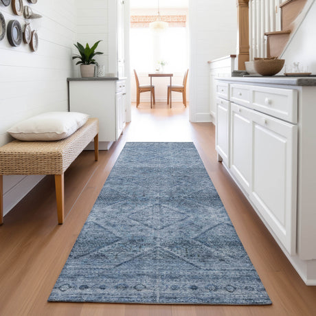 Addison Chantille ACN2060 Geometric Machine Made Transitional Blue Rug