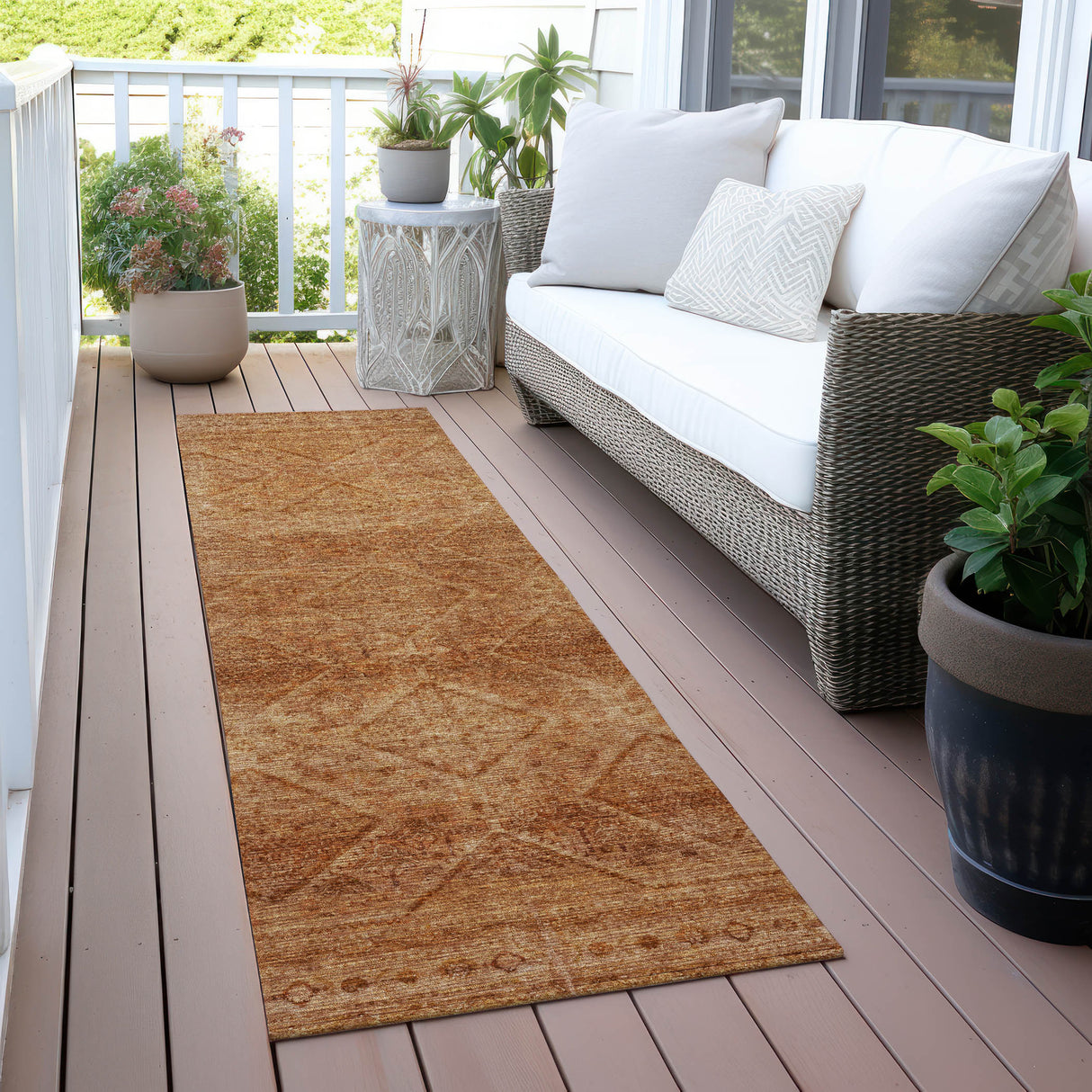 Addison Chantille ACN2060 Geometric Machine Made Transitional Copper Rug
