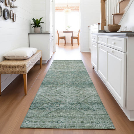 Addison Chantille ACN2060 Geometric Machine Made Transitional Teal Rug