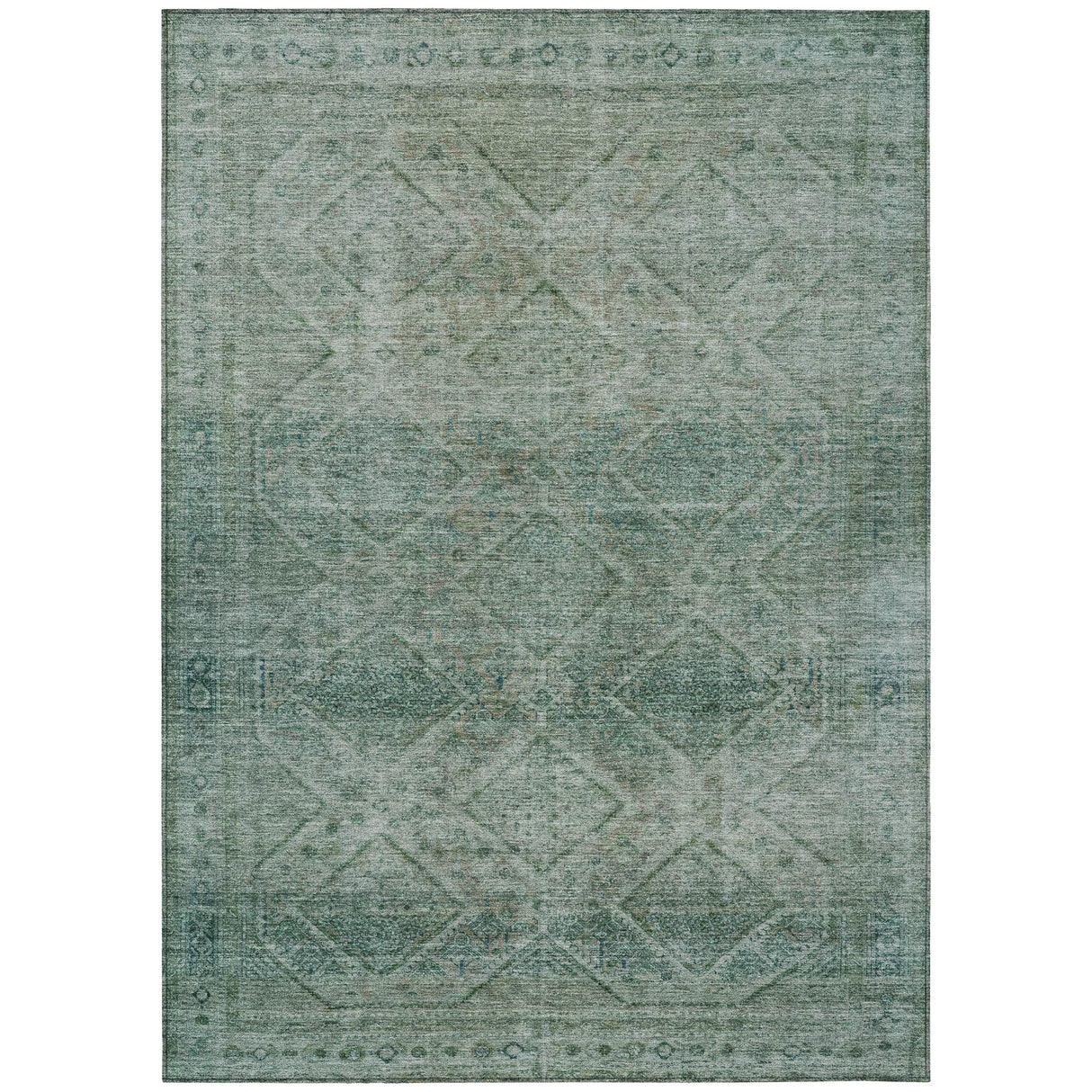 Addison Chantille ACN2060 Geometric Machine Made Transitional Teal Rug