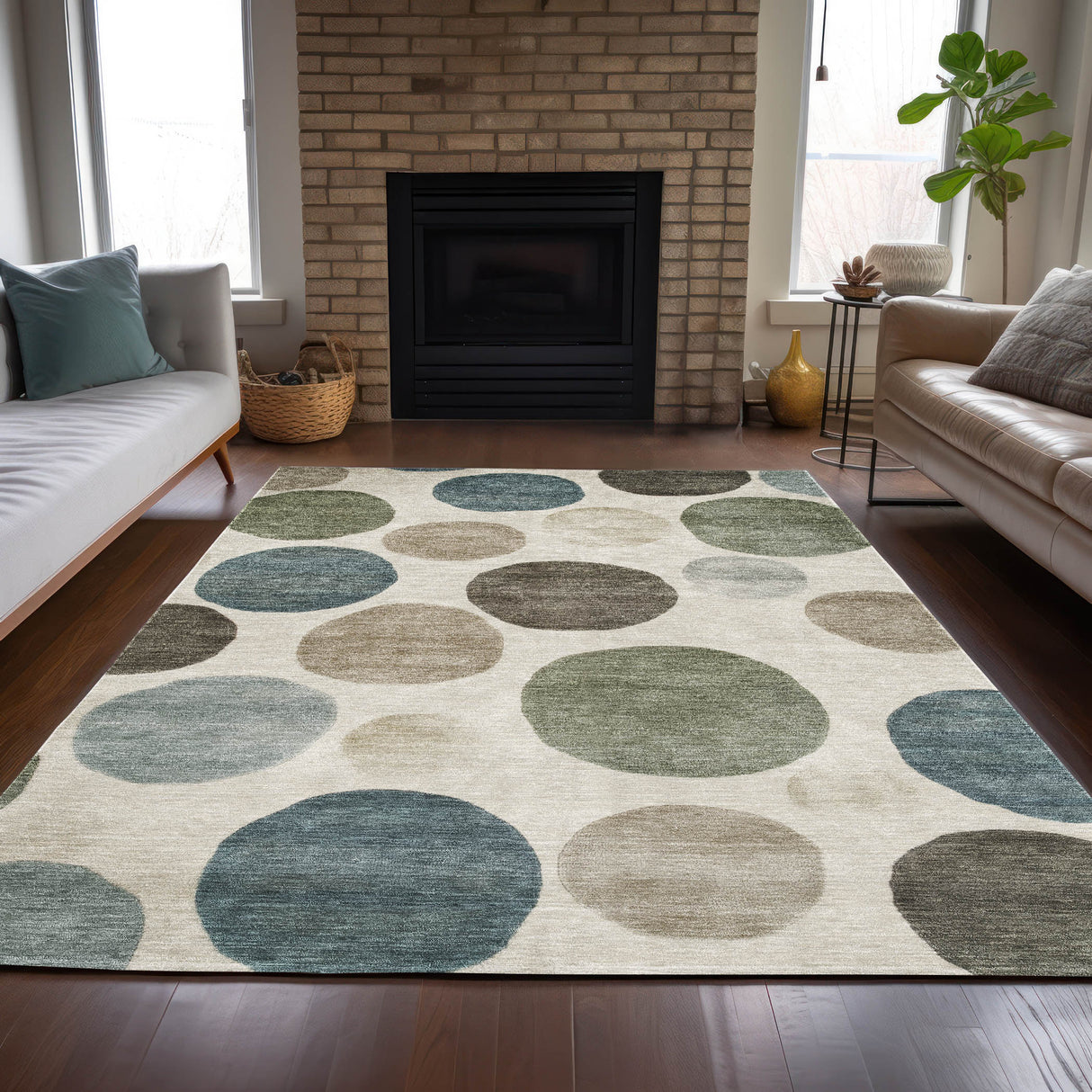 Addison Chantille ACN2062 Geometric Machine Made Transitional Ivory Rug
