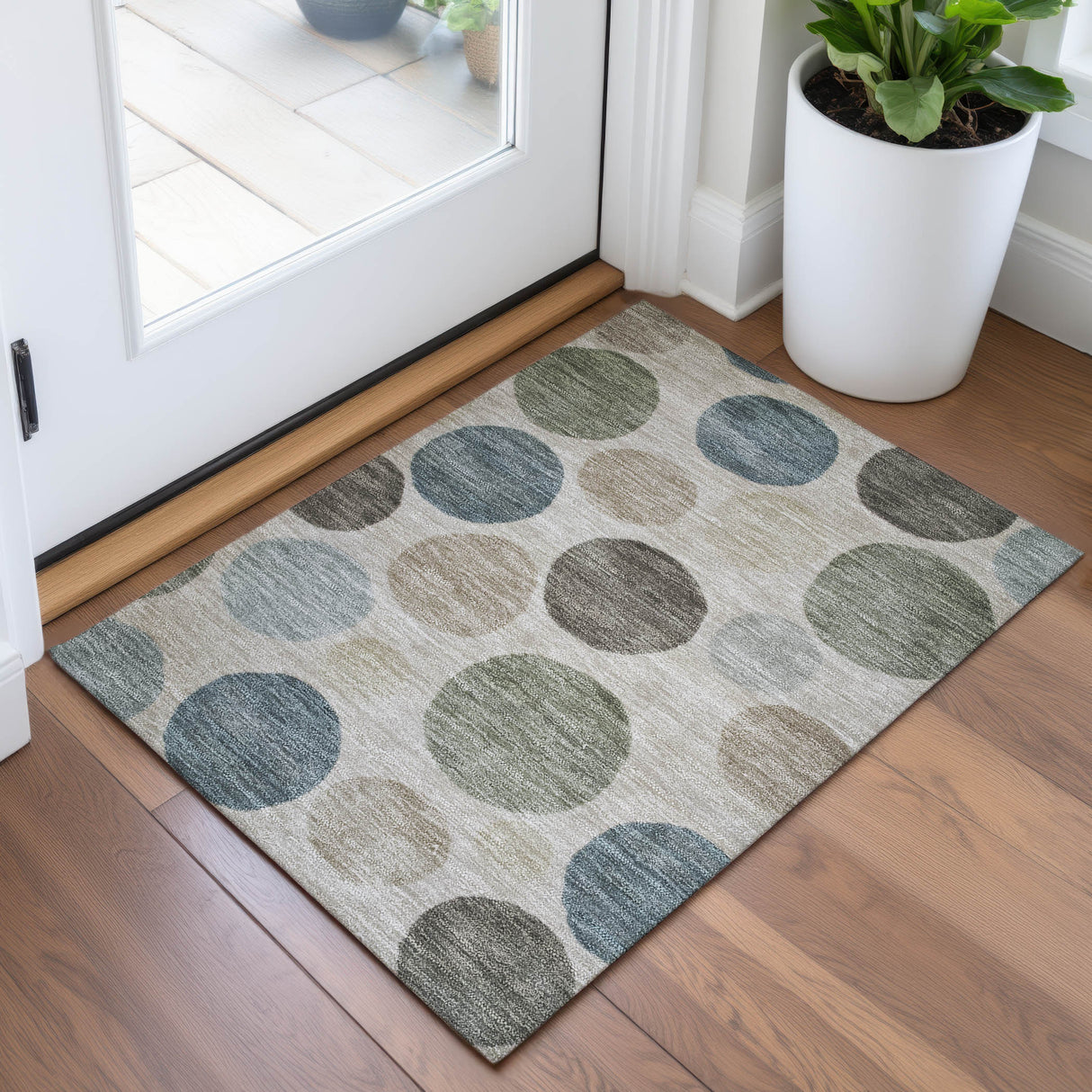 Addison Chantille ACN2062 Geometric Machine Made Transitional Khaki Rug