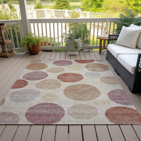 Addison Chantille ACN2062 Geometric Machine Made Transitional Salmon Rug