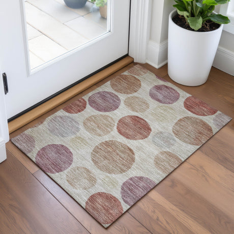 Addison Chantille ACN2062 Geometric Machine Made Transitional Salmon Rug