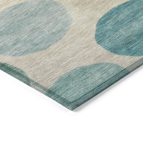 Addison Chantille ACN2062 Geometric Machine Made Transitional Teal Rug