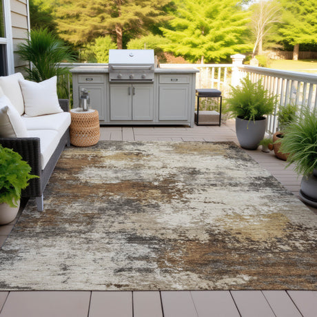 Addison Chantille ACN2064 Abstract Machine Made Transitional Brown Rug
