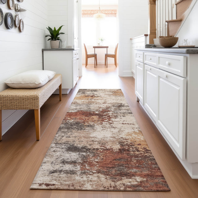Addison Chantille ACN2064 Abstract Machine Made Transitional Paprika Rug