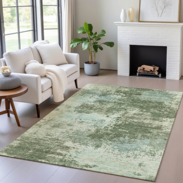 Addison Chantille ACN2065 Abstract Machine Made Transitional Aloe Rug