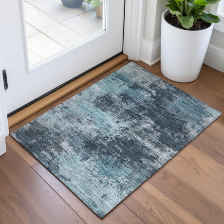 Addison Chantille ACN2065 Abstract Machine Made Transitional Teal Rug