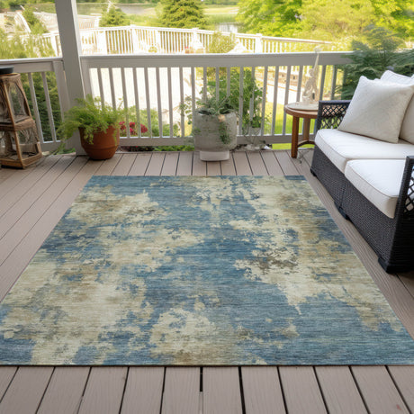 Addison Chantille ACN2066 Abstract Machine Made Transitional Blue Rug