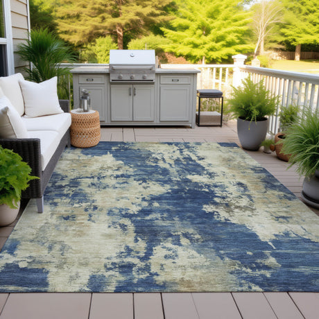 Addison Chantille ACN2066 Abstract Machine Made Transitional Navy Rug