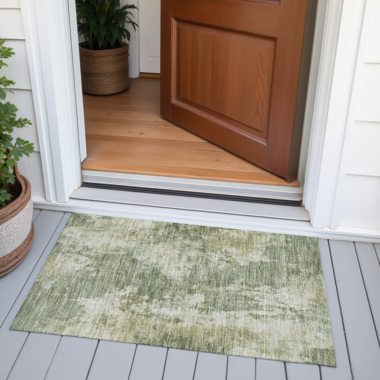 Addison Chantille ACN2066 Abstract Machine Made Transitional Sage Rug