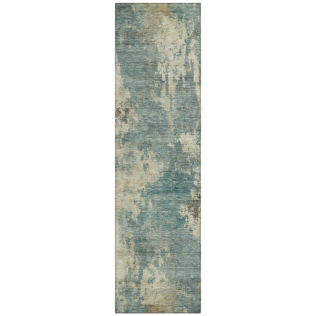Addison Chantille ACN2066 Abstract Machine Made Transitional Teal Rug