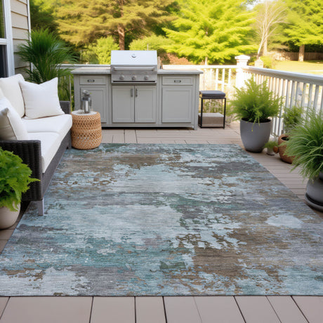 Addison Chantille ACN2067 Abstract Machine Made Transitional Brown Rug