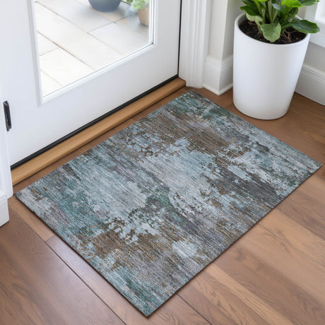 Addison Chantille ACN2067 Abstract Machine Made Transitional Brown Rug