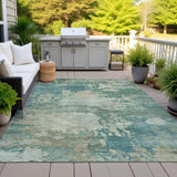 Addison Chantille ACN2067 Abstract Machine Made Transitional Teal Rug