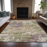 Addison Chantille ACN2068 Abstract Machine Made Transitional Beige Rug