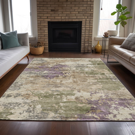 Addison Chantille ACN2068 Abstract Machine Made Transitional Beige Rug