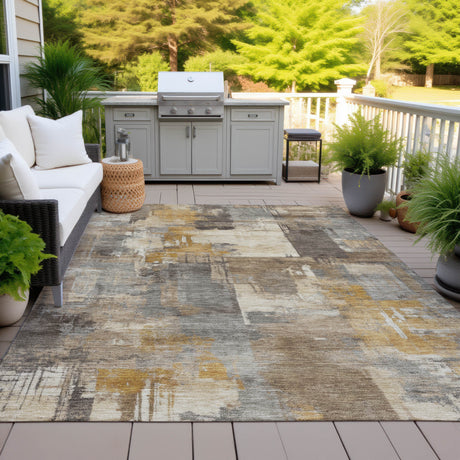 Addison Chantille ACN2069 Abstract Machine Made Transitional Brown Rug