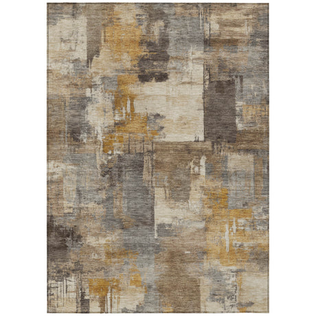 Addison Chantille ACN2069 Abstract Machine Made Transitional Brown Rug