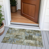 Addison Chantille ACN2069 Abstract Machine Made Transitional Green Rug