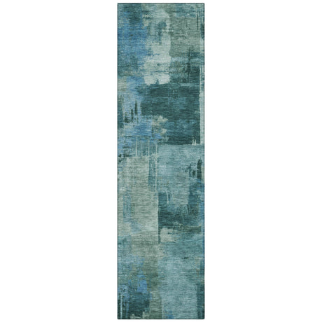 Addison Chantille ACN2069 Abstract Machine Made Transitional Teal Rug