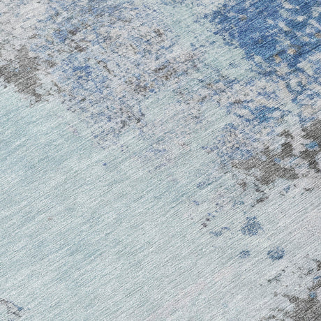 Addison Chantille ACN2070 Abstract Machine Made Transitional Turquoise Rug