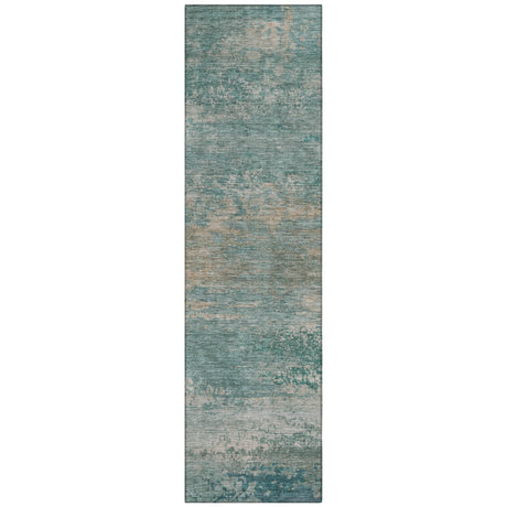 Addison Chantille ACN2071 Abstract Machine Made Transitional Aqua Rug