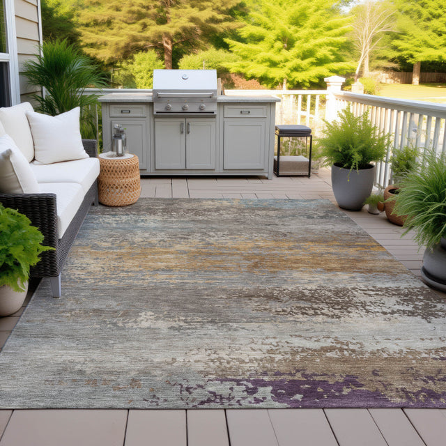 Addison Chantille ACN2071 Abstract Machine Made Transitional Brown Rug