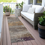 Addison Chantille ACN2071 Abstract Machine Made Transitional Brown Rug