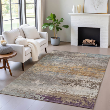 Addison Chantille ACN2071 Abstract Machine Made Transitional Brown Rug