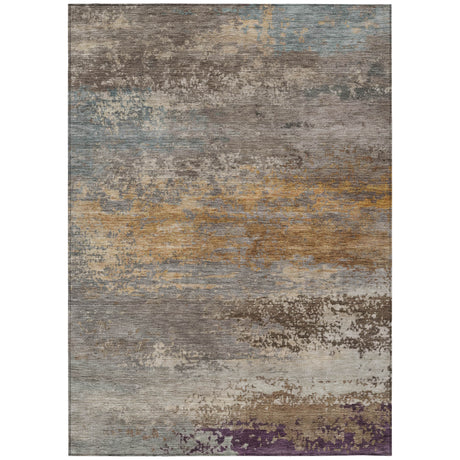 Addison Chantille ACN2071 Abstract Machine Made Transitional Brown Rug