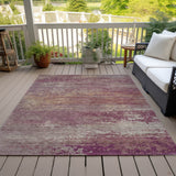 Addison Chantille ACN2071 Abstract Machine Made Transitional Merlot Rug