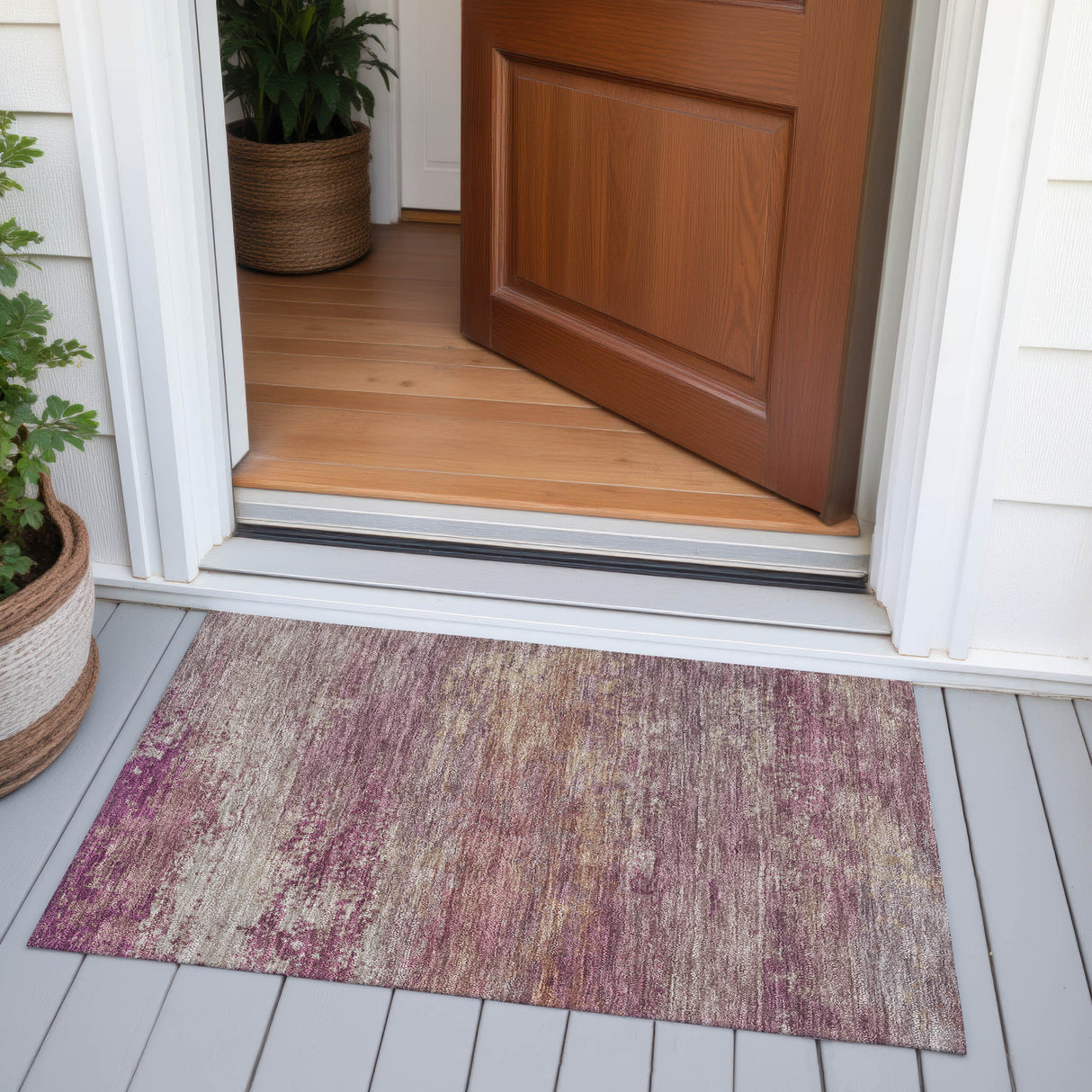 Addison Chantille ACN2071 Abstract Machine Made Transitional Merlot Rug